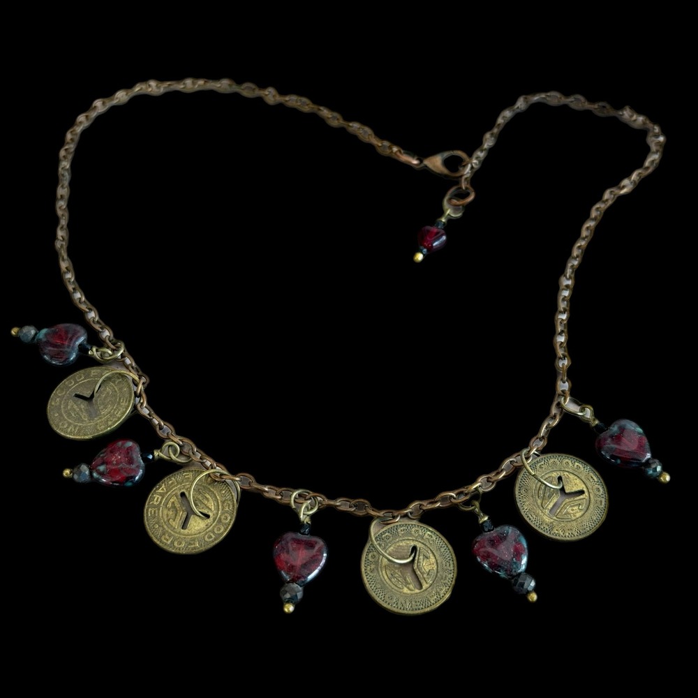Vintage‎ 1970's NYC Subway Transit Token Romantic Charm Necklace